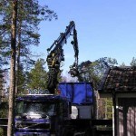 Toppen på en kastanj placeras i vår container.